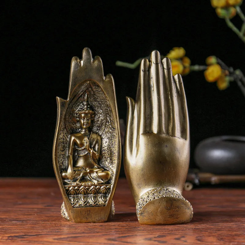 Statue 2 hands of Buddha in resin