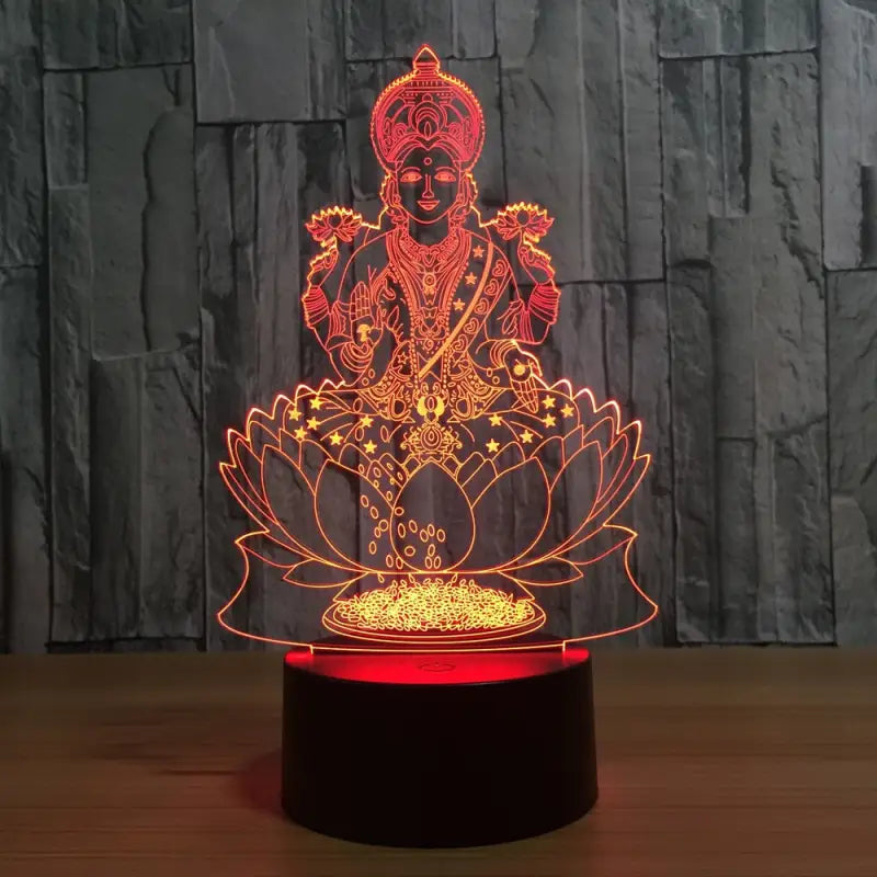 Buddha and Lotus Lamp