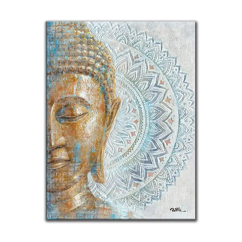 Mandala Buddha head painting