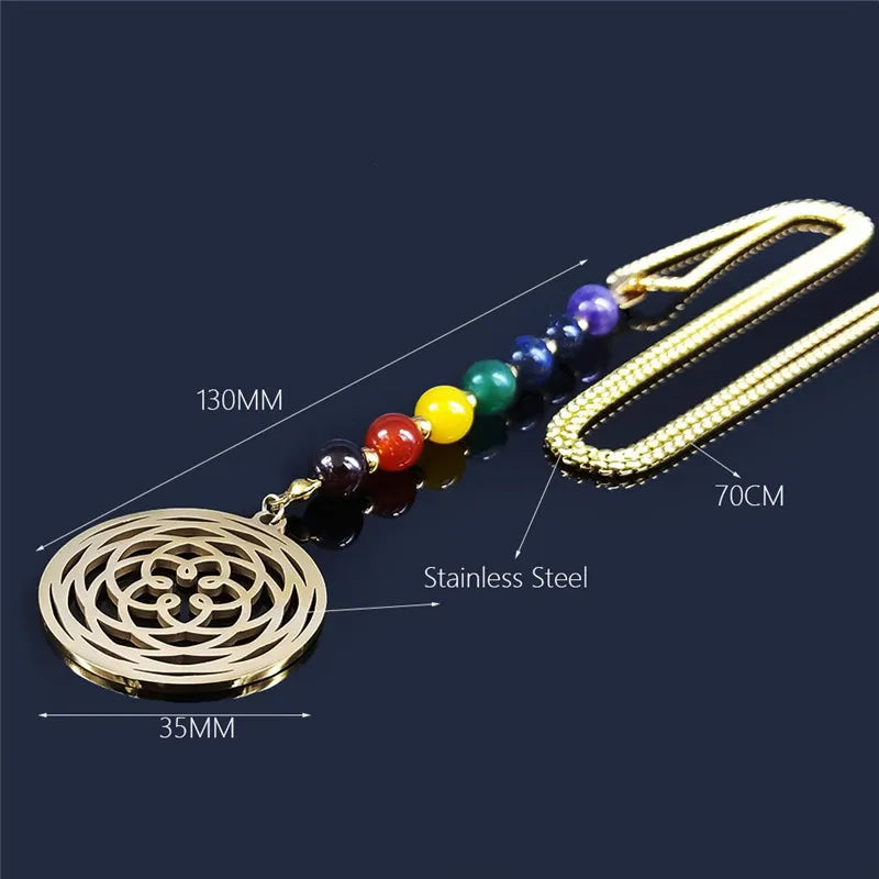 7 Chakra Lotus Flower Necklace for Women