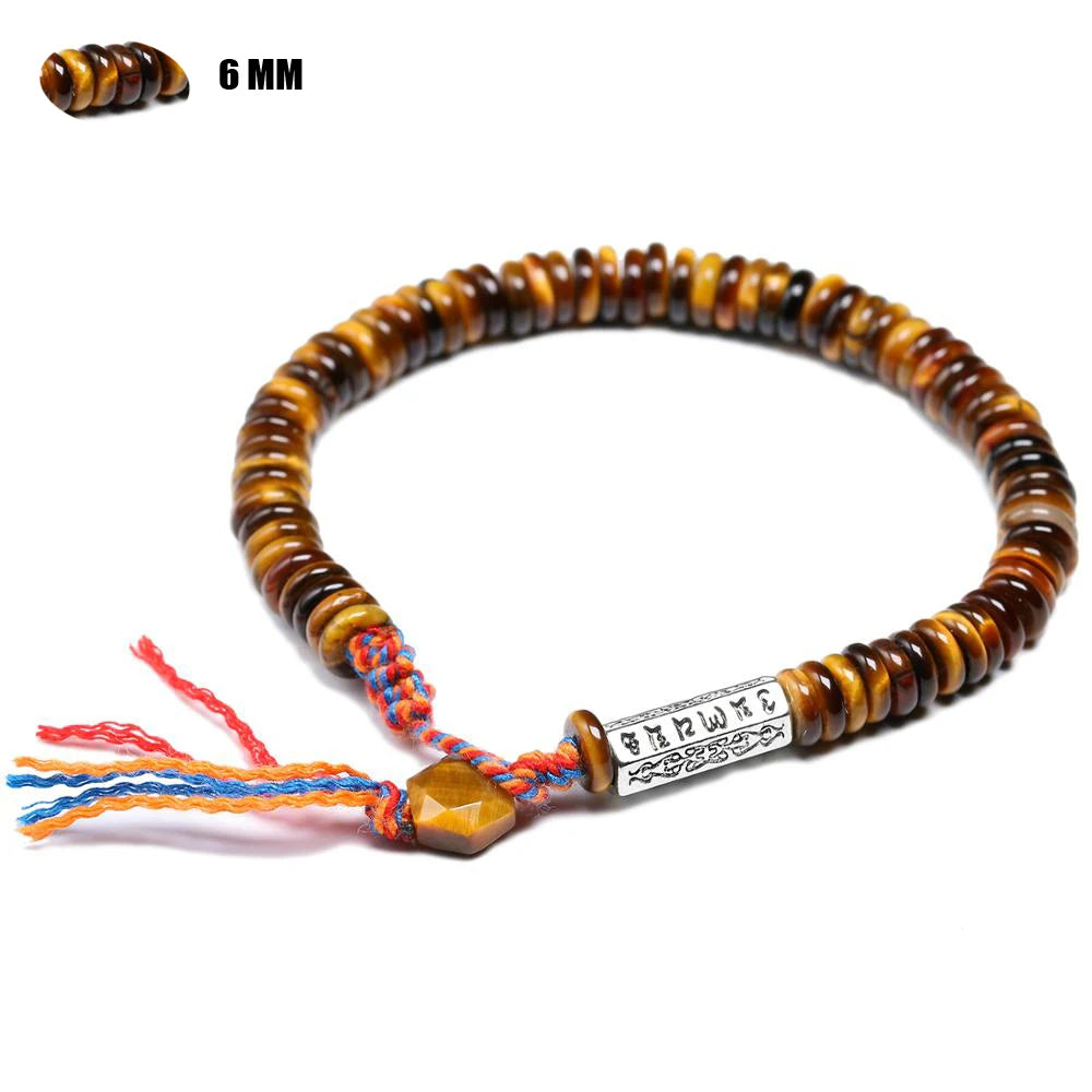 Tibetan Mantra And Tiger Eye Bracelet