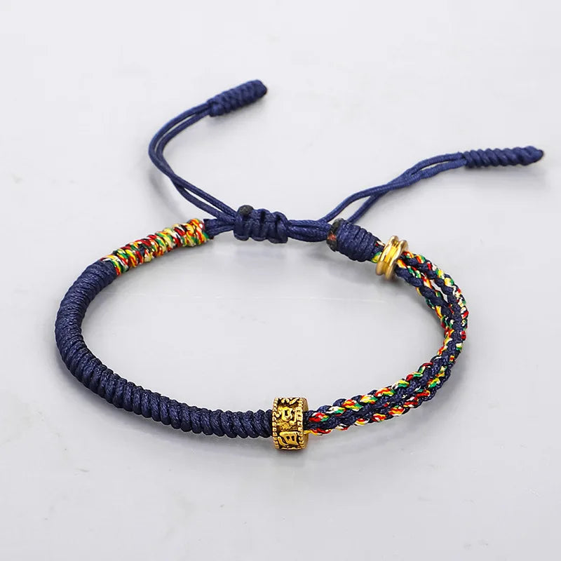 Black and Yellow Braided Tibetan Monk Bracelet