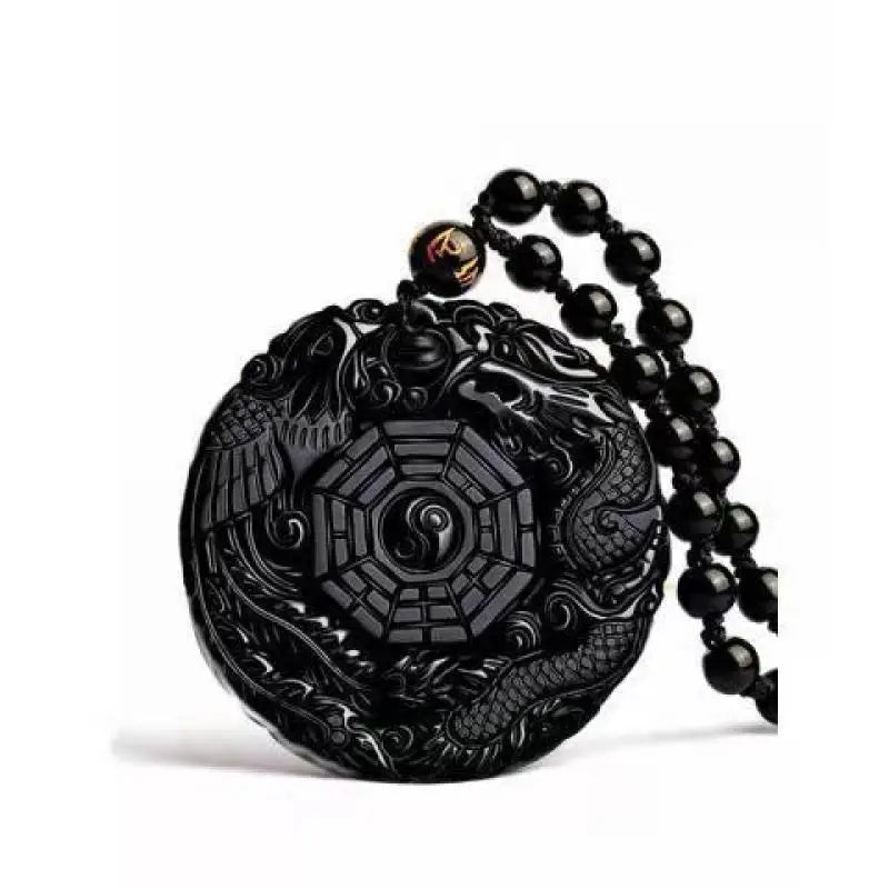 Black Ying Yang Buddhist Amulet
