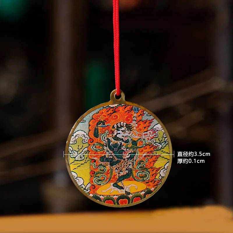 Tibetan Lion Thangka Amulet