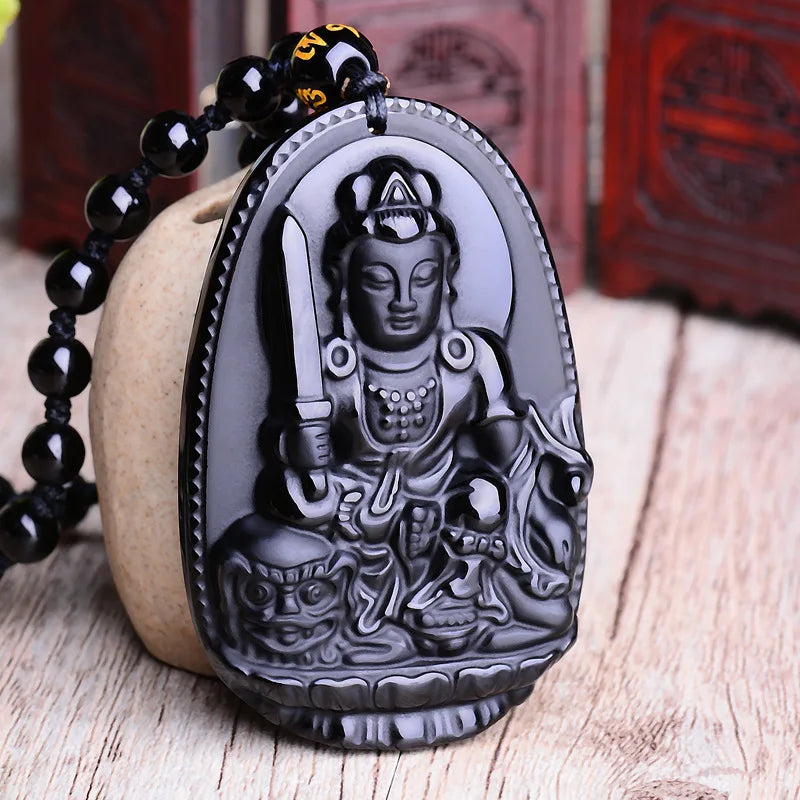 Buddha Obsidian Pendant