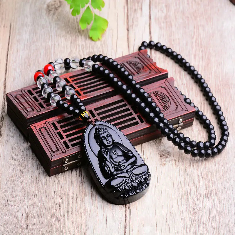 Buddha Obsidian Pendant