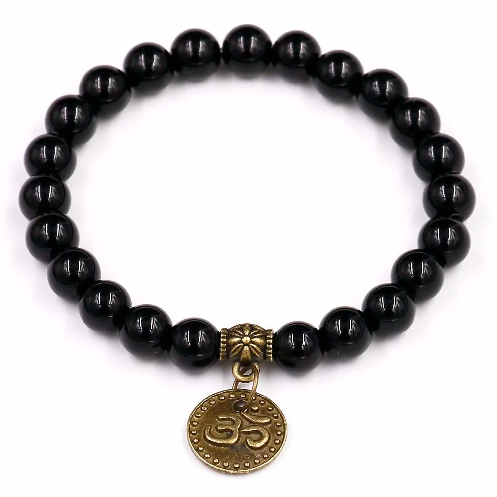 Bracelet With Buddha Head Om Pattern