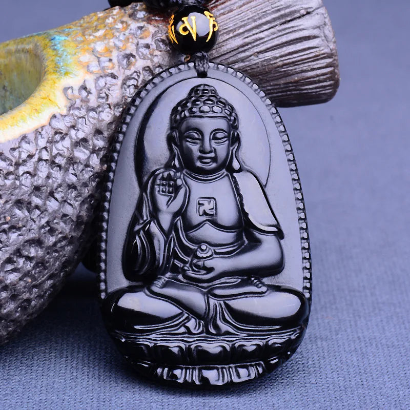 Buddha Obsidian Pendant