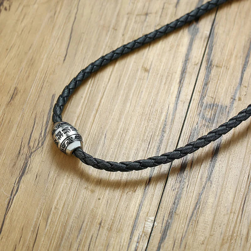 Black Mantra Charm Buddhist Necklace