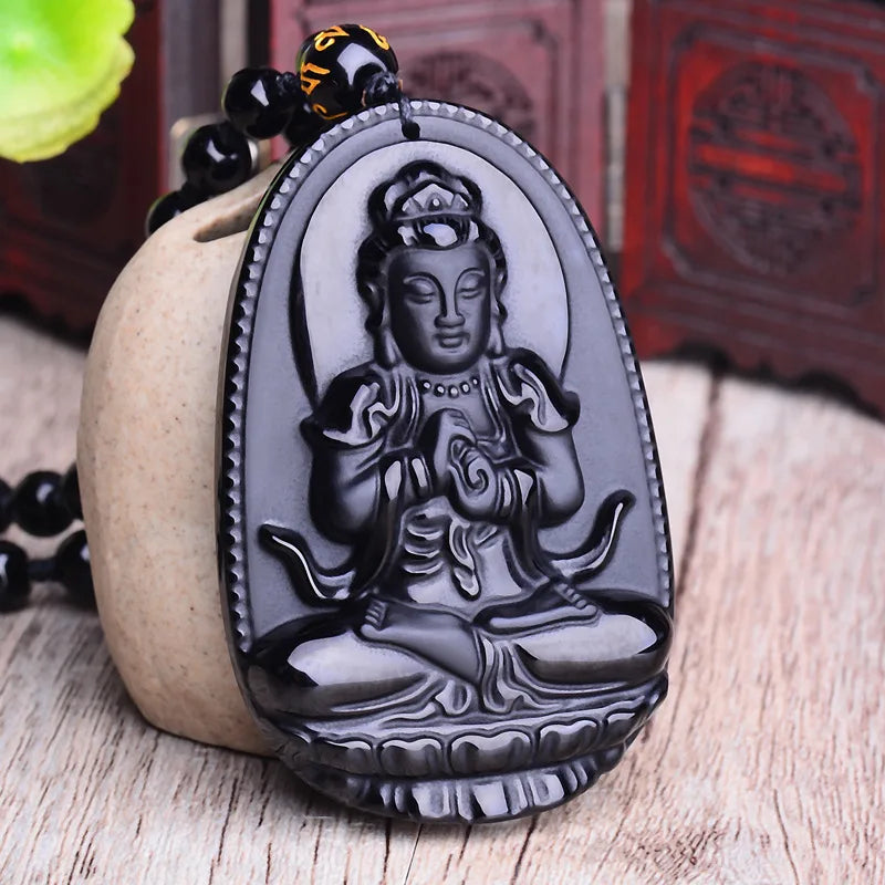 Buddha Obsidian Pendant