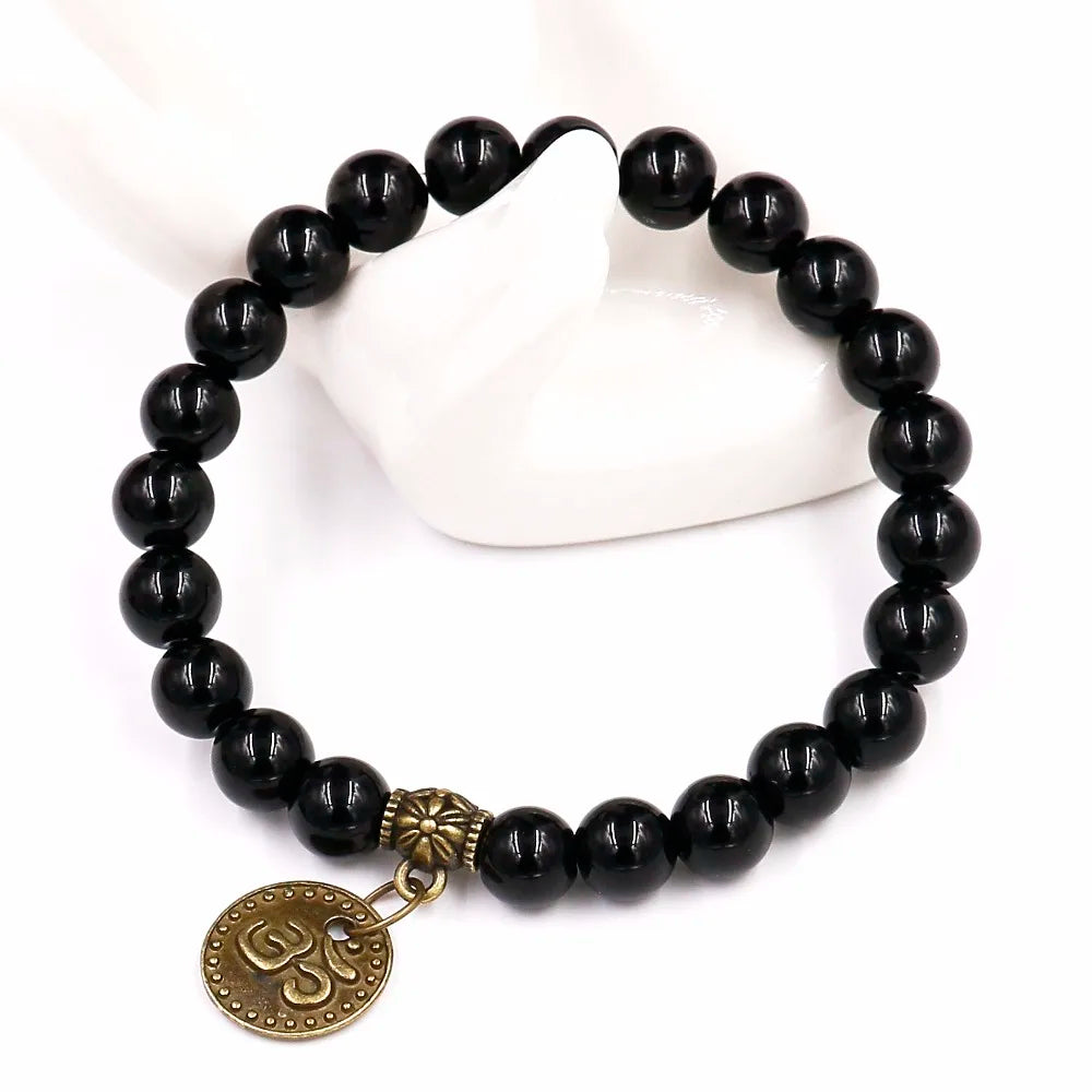 Bracelet With Buddha Head Om Pattern