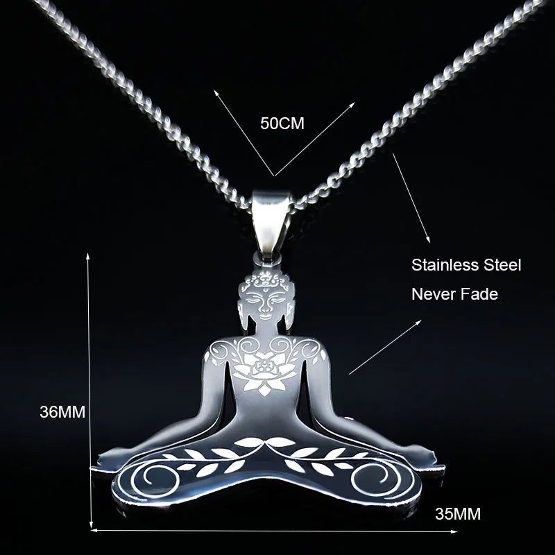 Steel Buddha Pendant