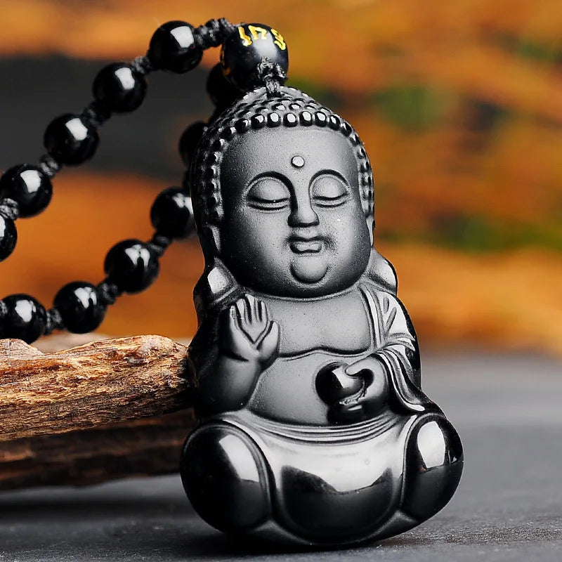Black Baby Buddha Pendant