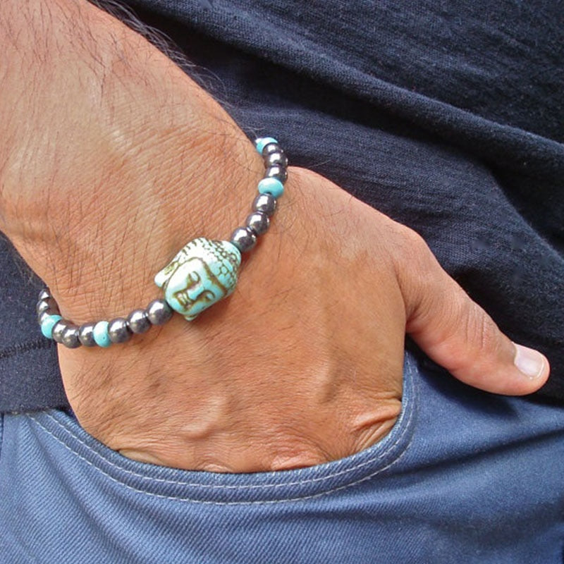Tibetan Buddha Bracelet Turquoise Stone
