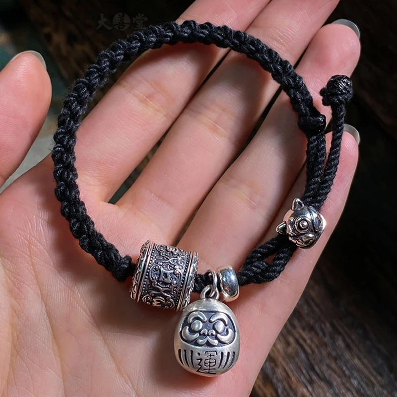 Black Tibetan Copper Charm Bracelet
