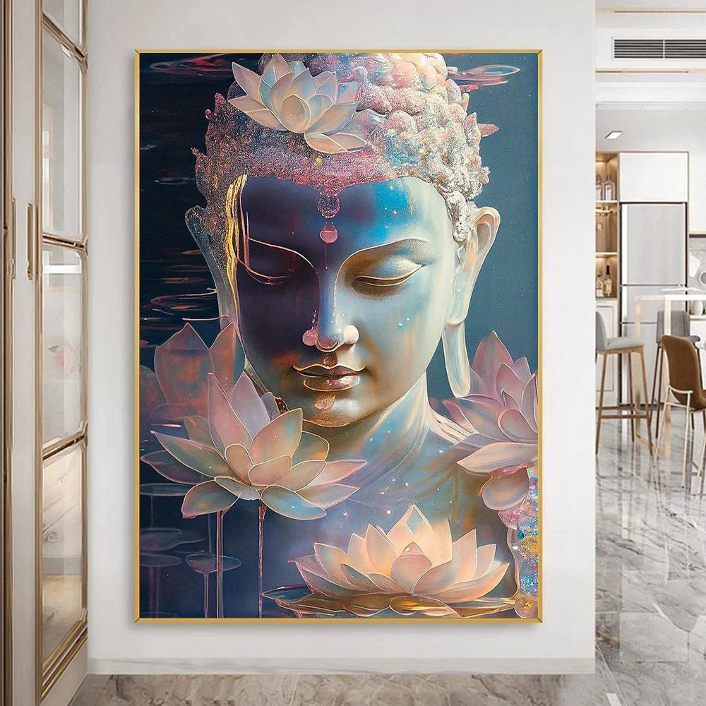 Buddha And Lotus Painting