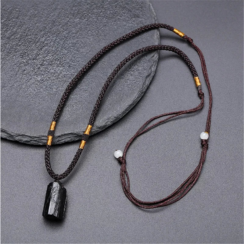 Raw Black Tourmaline Necklace