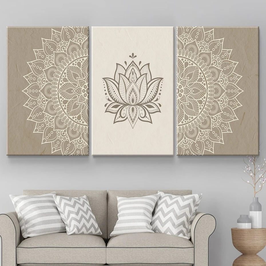 Beige Lotus Flower Painting