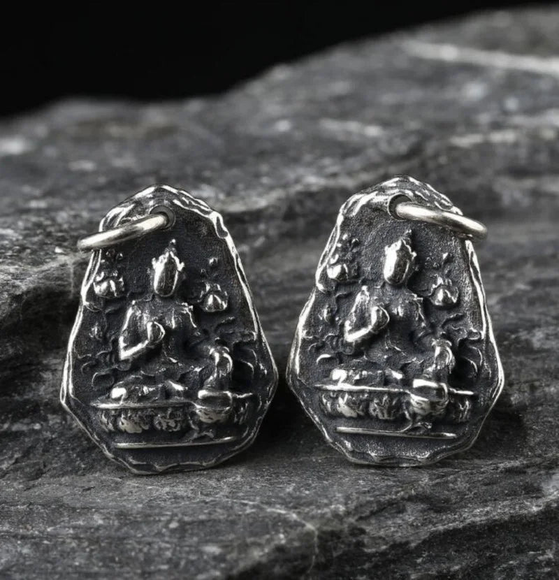 Buddhist Amulet for Good Luck in Silver