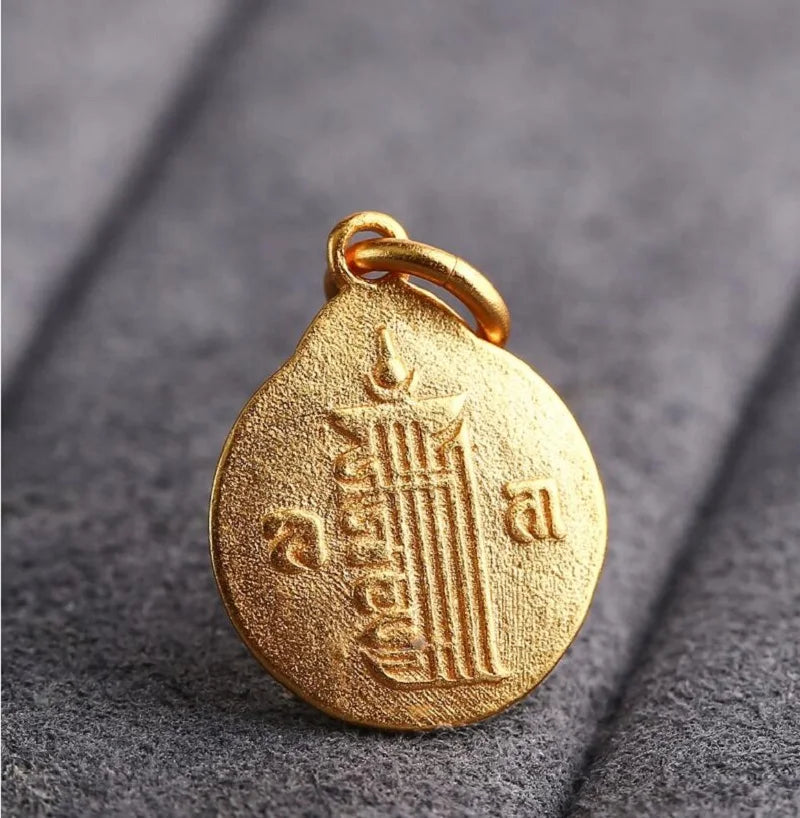 Gold Plated Tibetan Kalachakra Amulet