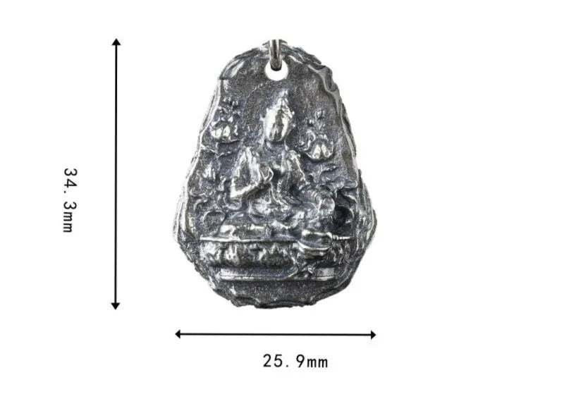 Buddhist Amulet for Good Luck in Silver