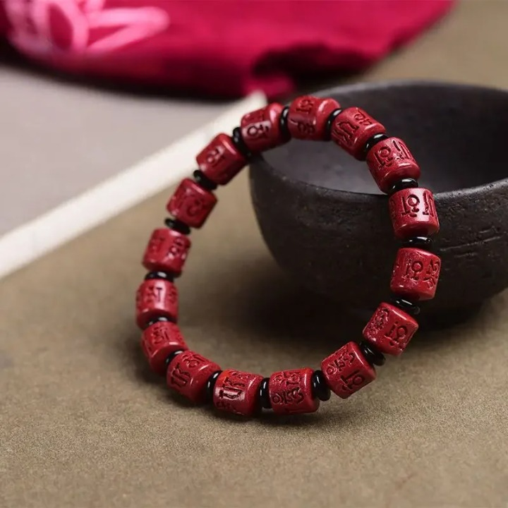 Tibetan Cinnabar Bead Bracelet
