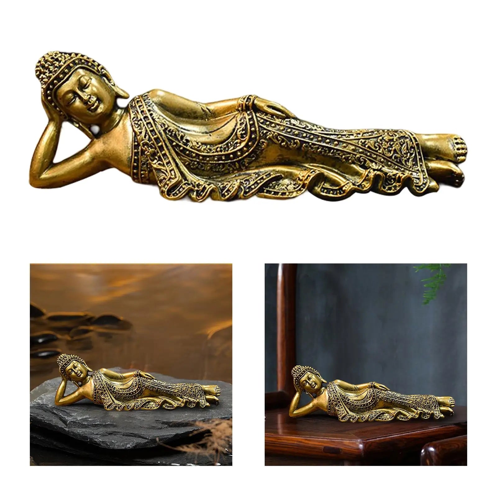 Reclining Buddha statue in resin
