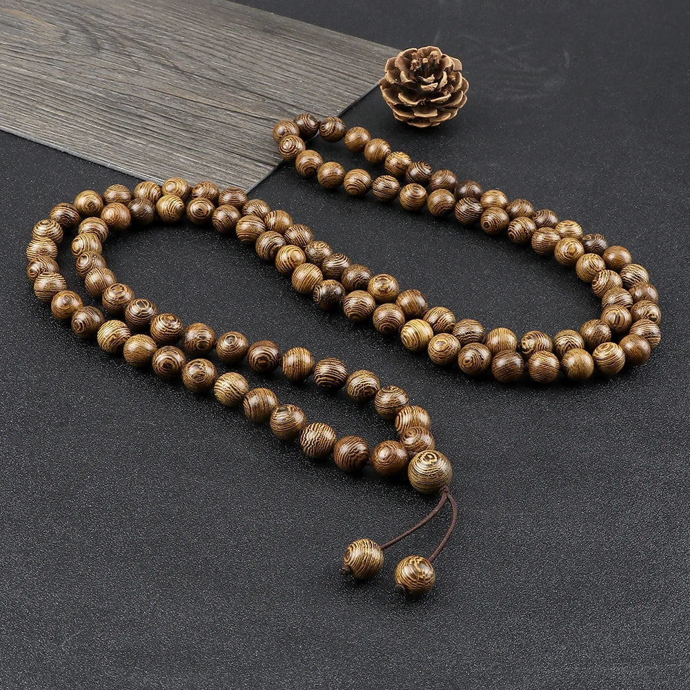 Tibetan Wooden Mala Necklace