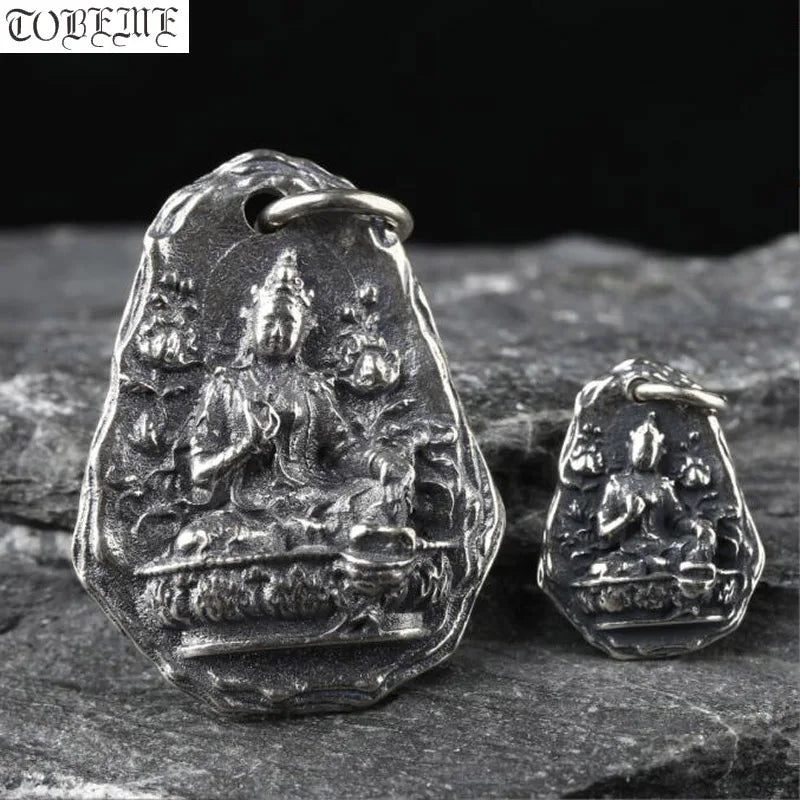 Buddhist Amulet for Good Luck in Silver