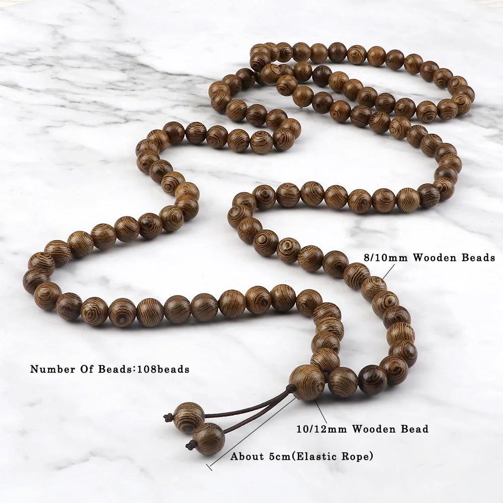 Tibetan Wooden Mala Necklace