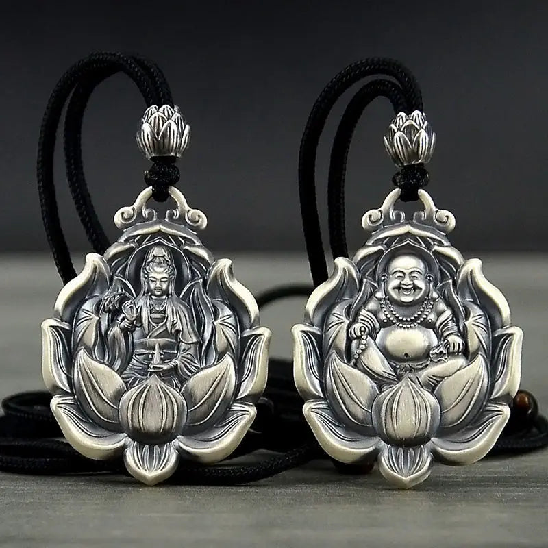 Buddhist Amulet Pendant in Silver