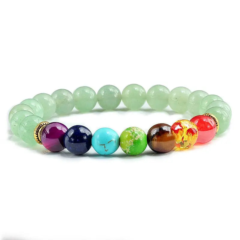 Bracelet 7 Chakra Yoga - Vert / 19cm