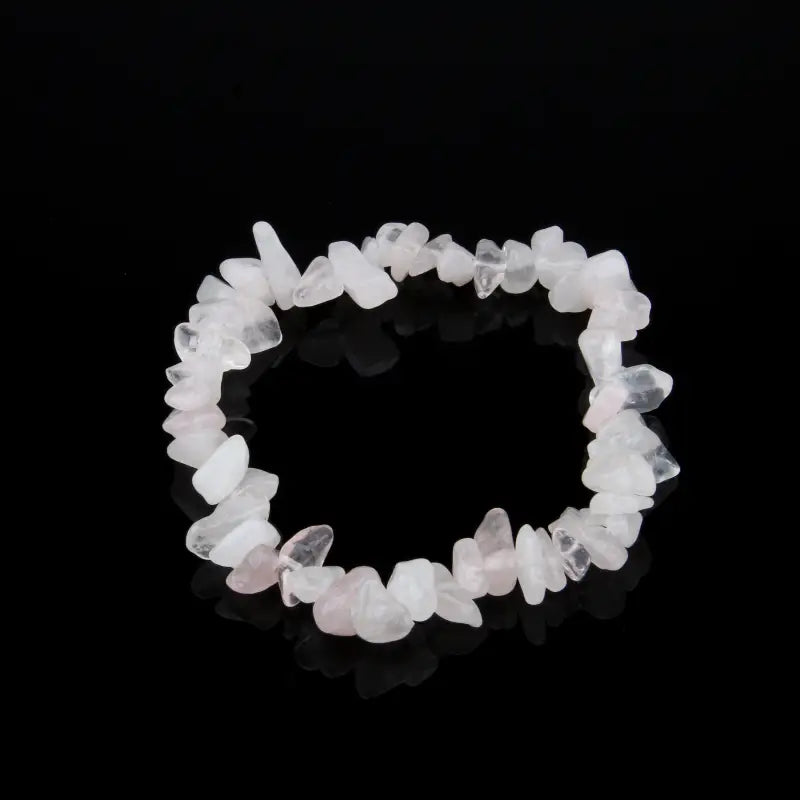 Bracelet 7 chakras vraies pierres - Quartz rose / 19cm