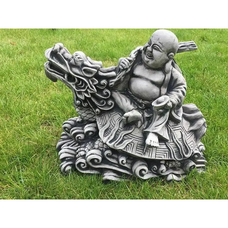 Laughing Buddha Sitting on a Dragon