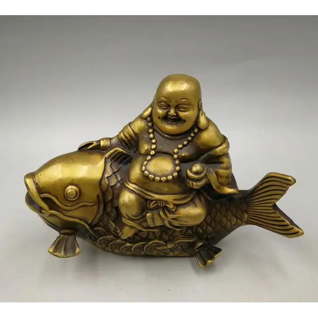 Laughing Buddha with Koi Fish