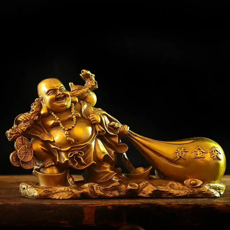Laughing Buddha Golden Bag