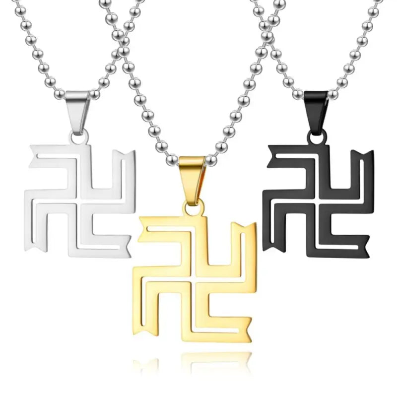 Buddhist Swastika Cross Necklace