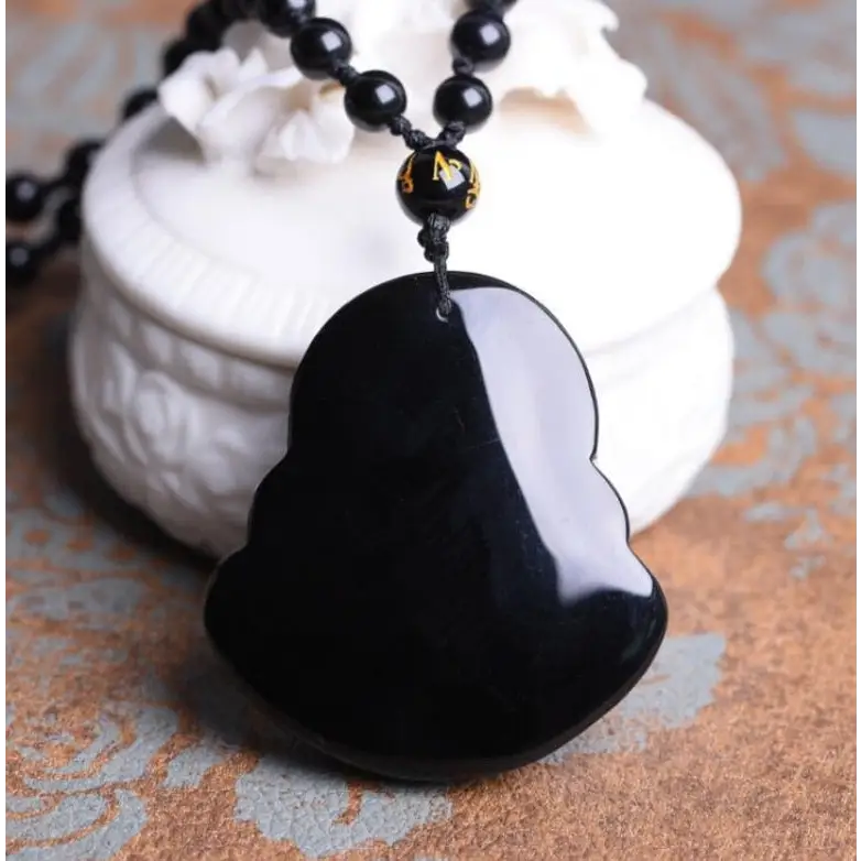 Black Buddha Head Necklace