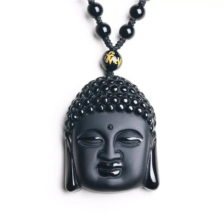 Black Buddha Head Necklace