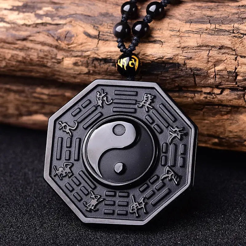 Black Yin Yang Necklace