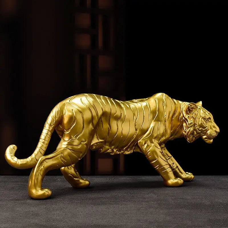 Golden Resin Tiger Figurines