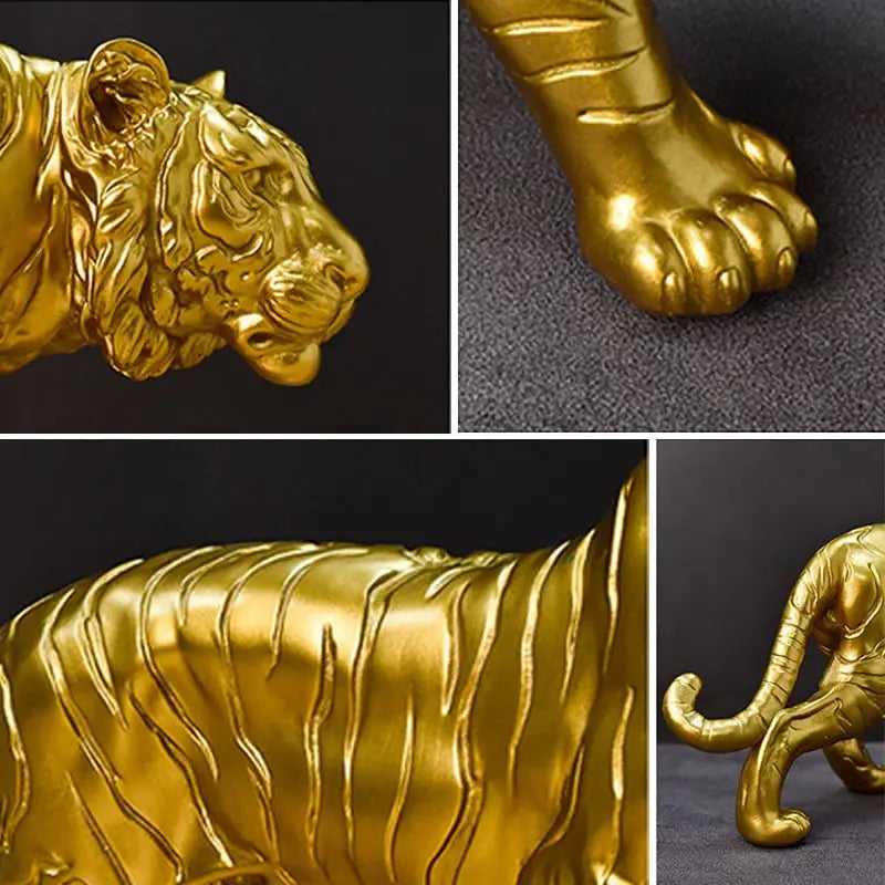 Golden Resin Tiger Figurines