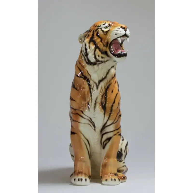 Realistic Sitting Tiger Statue