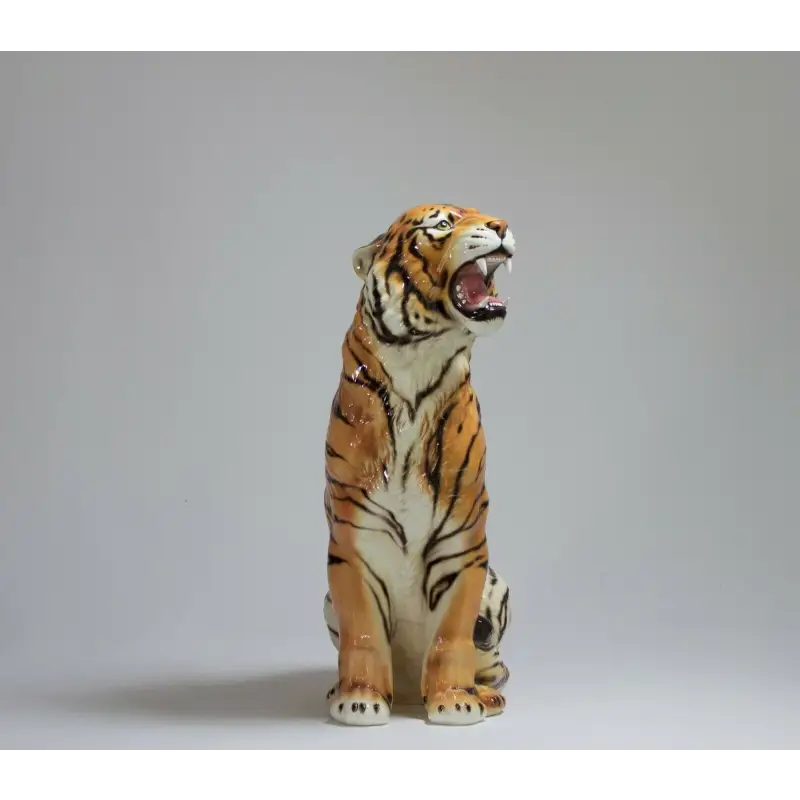 Realistic Sitting Tiger Statue
