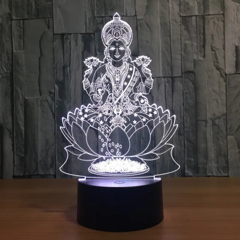 Buddha and Lotus Lamp