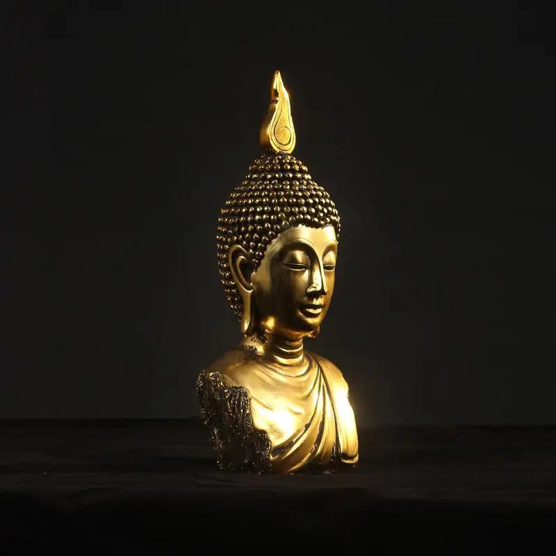 Golden Buddha Head Statue