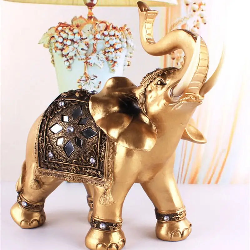 Golden Asian Elephant Statue