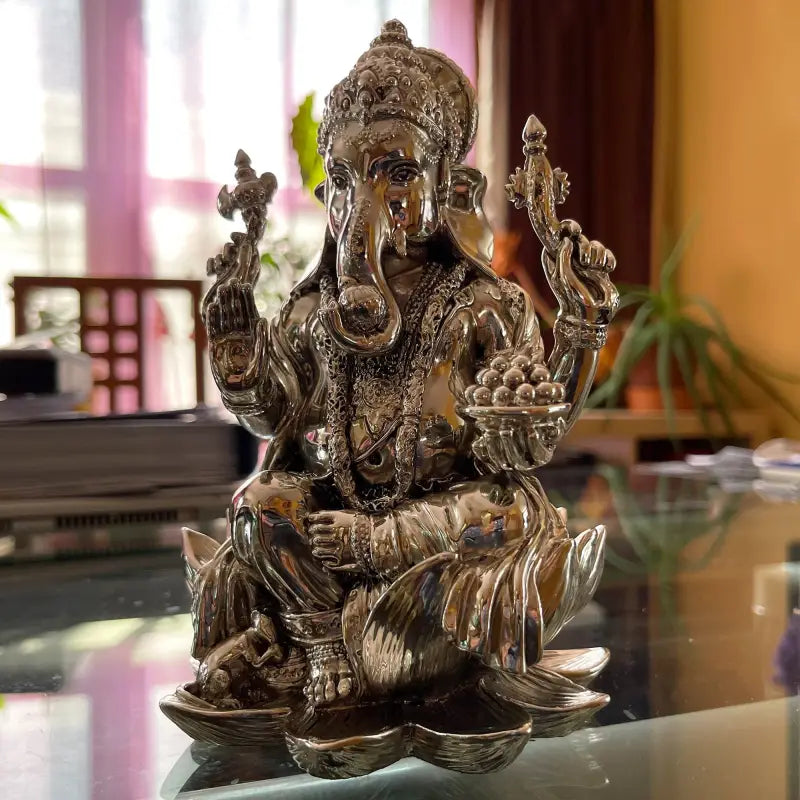 Sitting Lotus Ganesha Statue