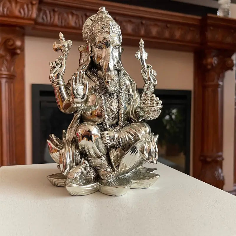 Sitting Lotus Ganesha Statue