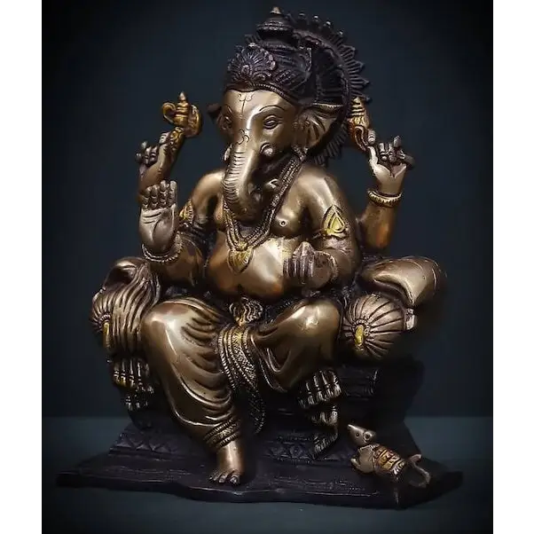 Brass Hindu God Ganesha Statue